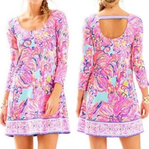 Lilly Pulitzer Emma Open Back Dress in Serene Blue Big Escapade Women’s Small - Picture 12 of 13